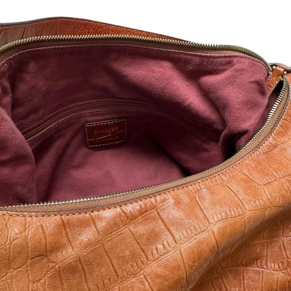 Margot Alexandra Stirrup Leather Hobo Bag, Brown
